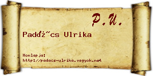 Padács Ulrika névjegykártya
